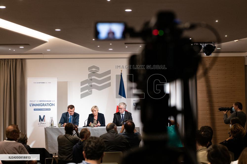 Marine Le Pen Immigration Referendum - Paris