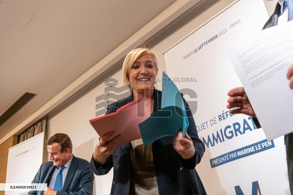 Marine Le Pen Immigration Referendum - Paris
