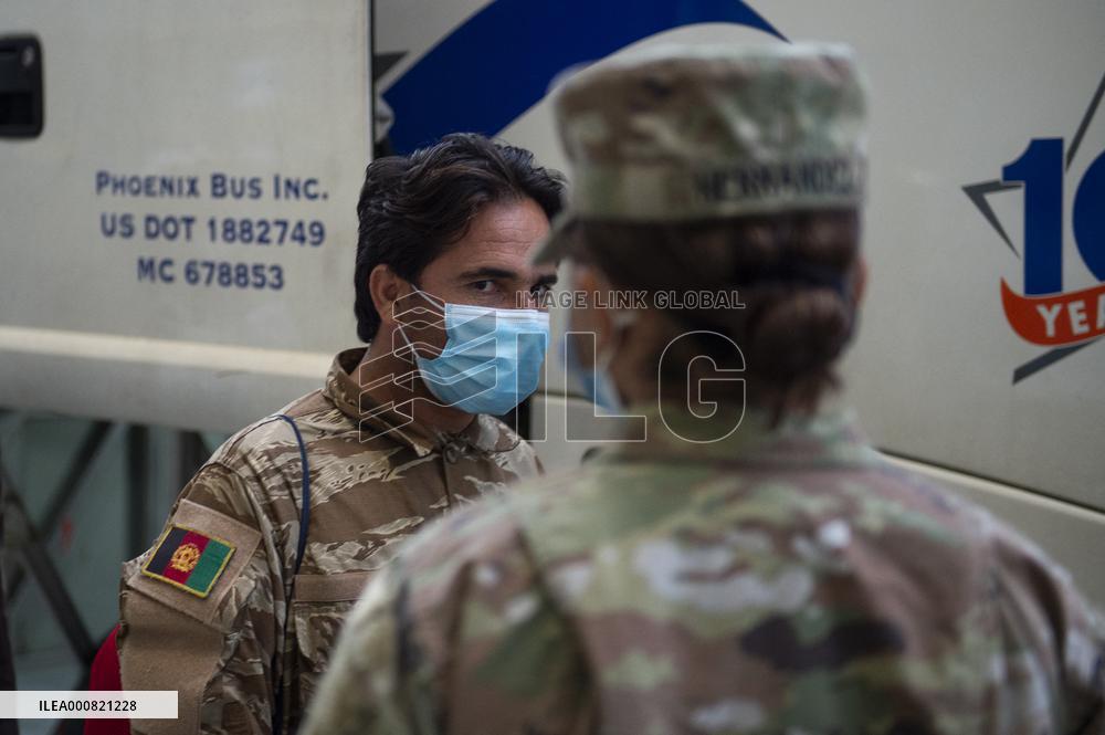 Afghan Refugees arrive at Washington Dulles Airport