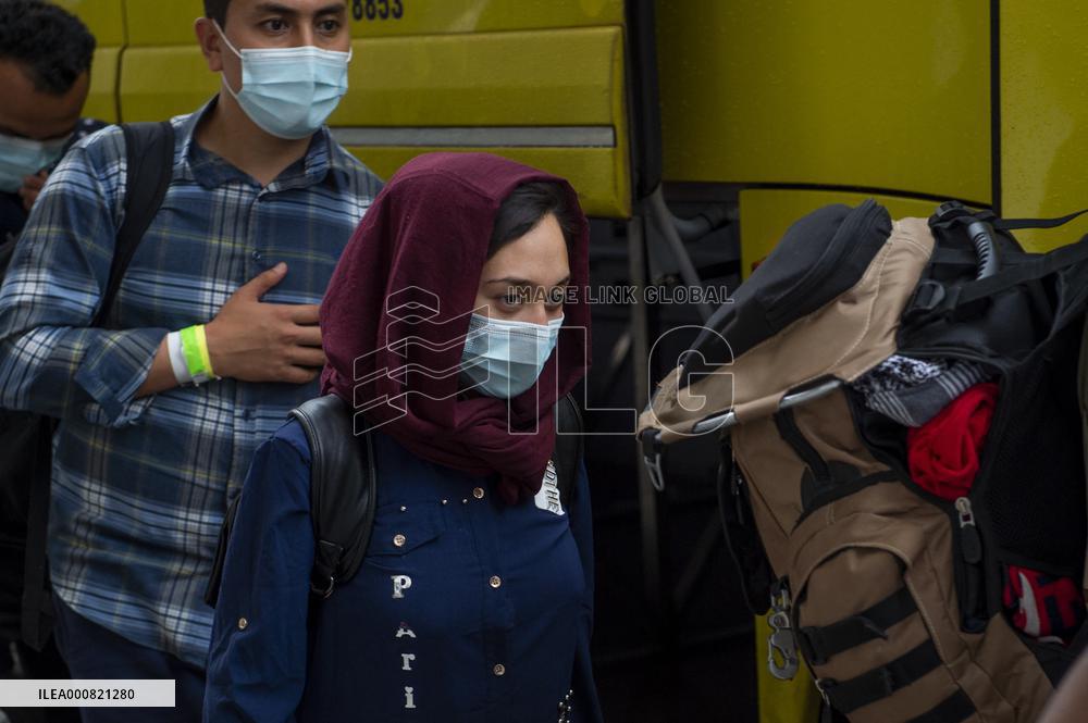 Afghan Refugees Arrive At Dulles Airport - Virginia