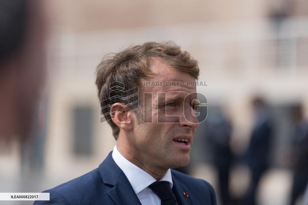 President Macron Visits The Calanques National Park - Marseille