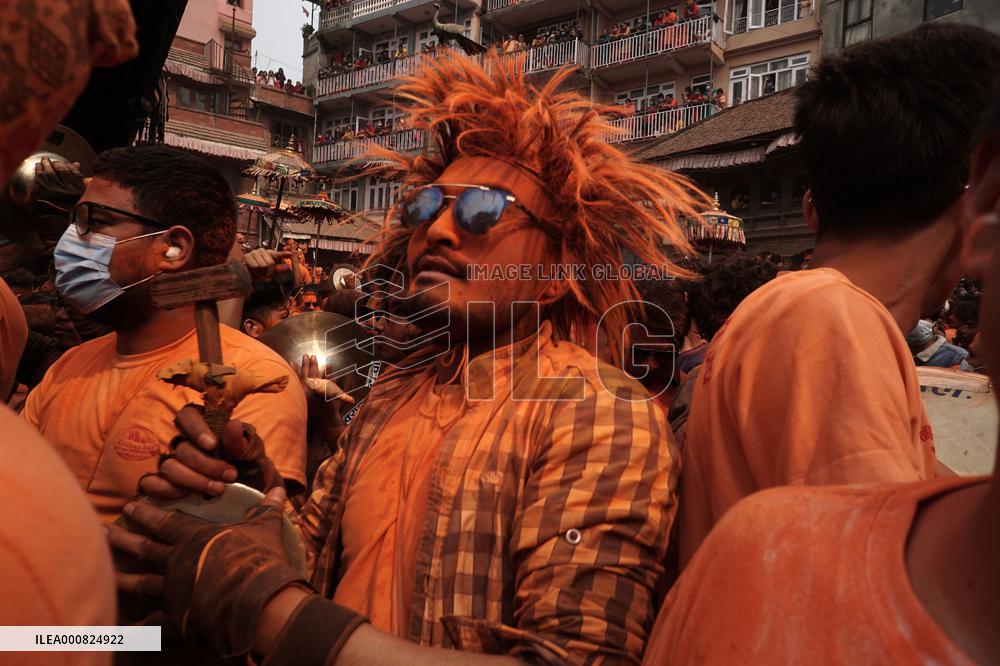 Sindur Jatra festival in Thimi, Nepal
