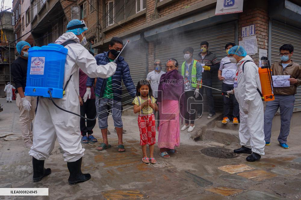 Disinfectant People against the spread of coronavirus