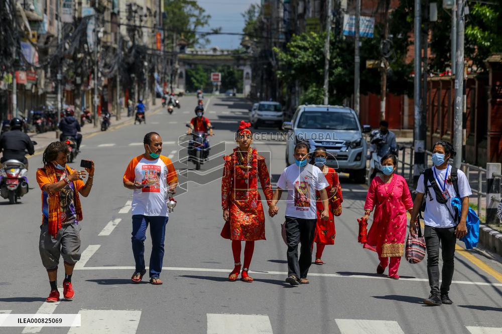 Indra Jatra Festvial amid pandemic restriction in Kathmandu