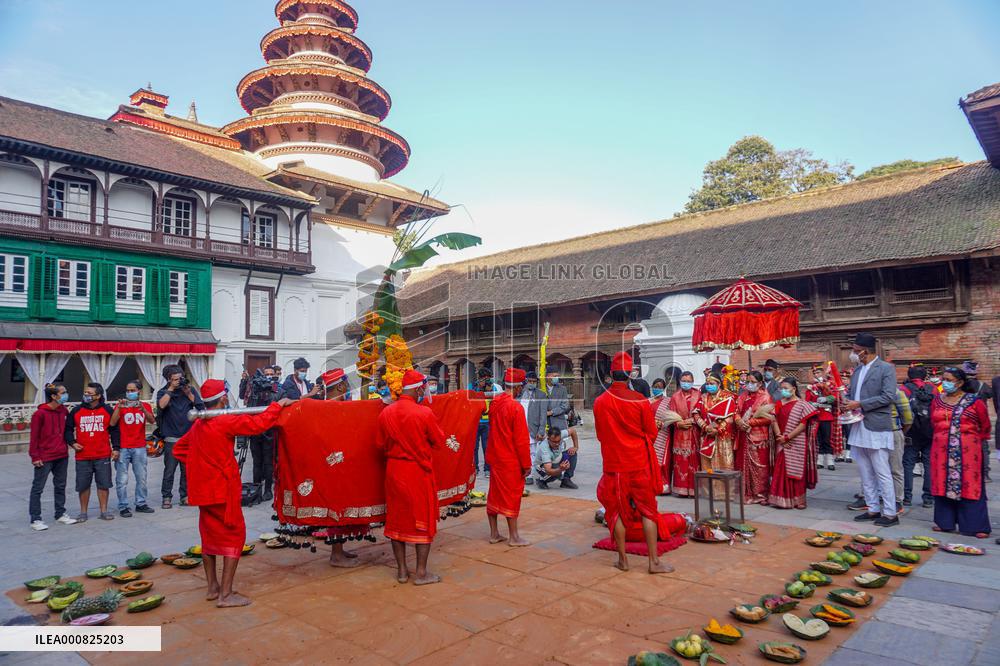 Fulpati, seventh day of Dashain festival in Nepal
