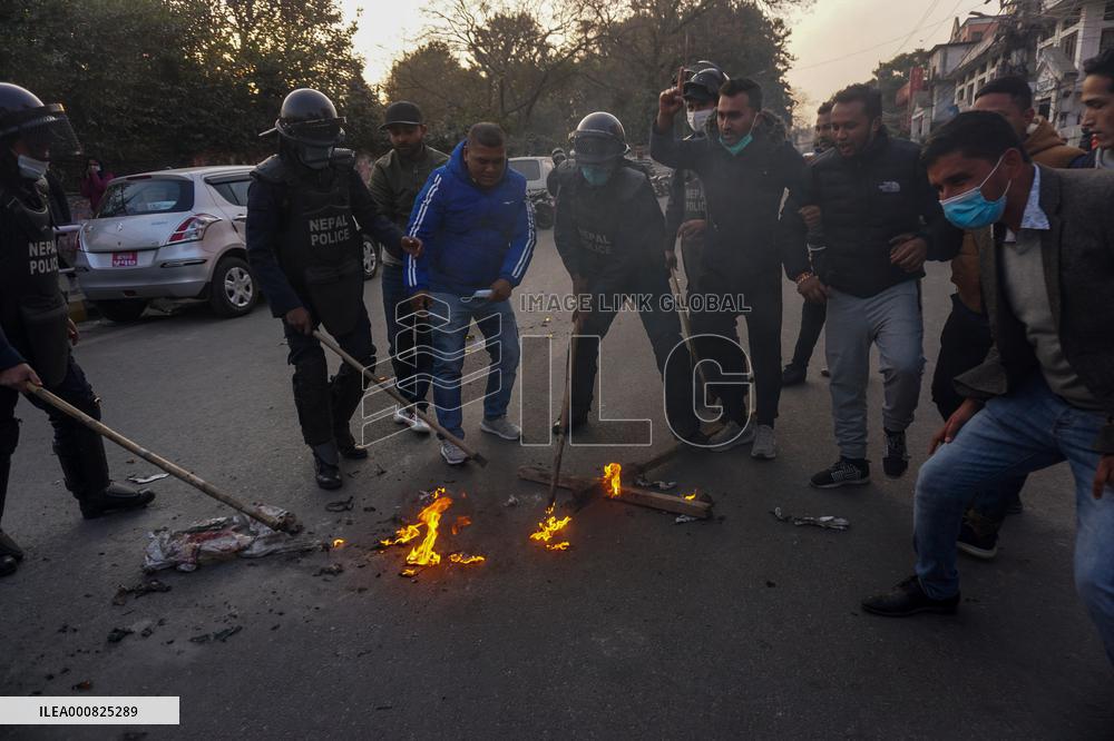 Protest Against Nepal's Prime Minister