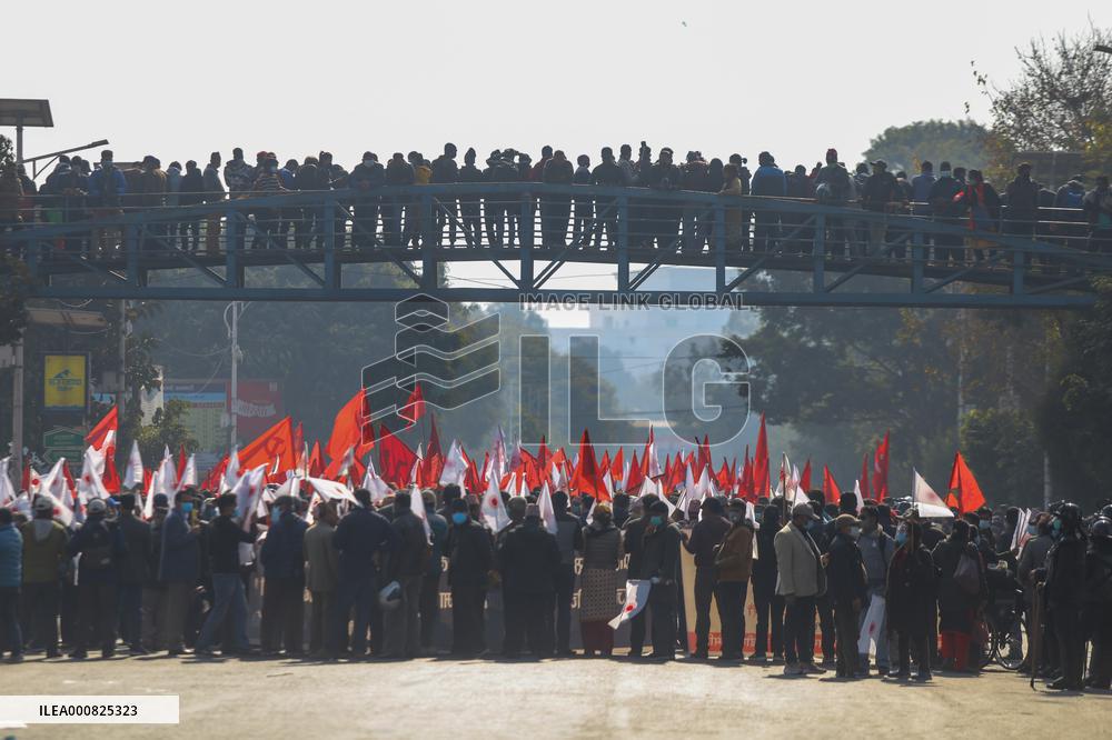 Protest against the dissolution of parliament in Kathmandu