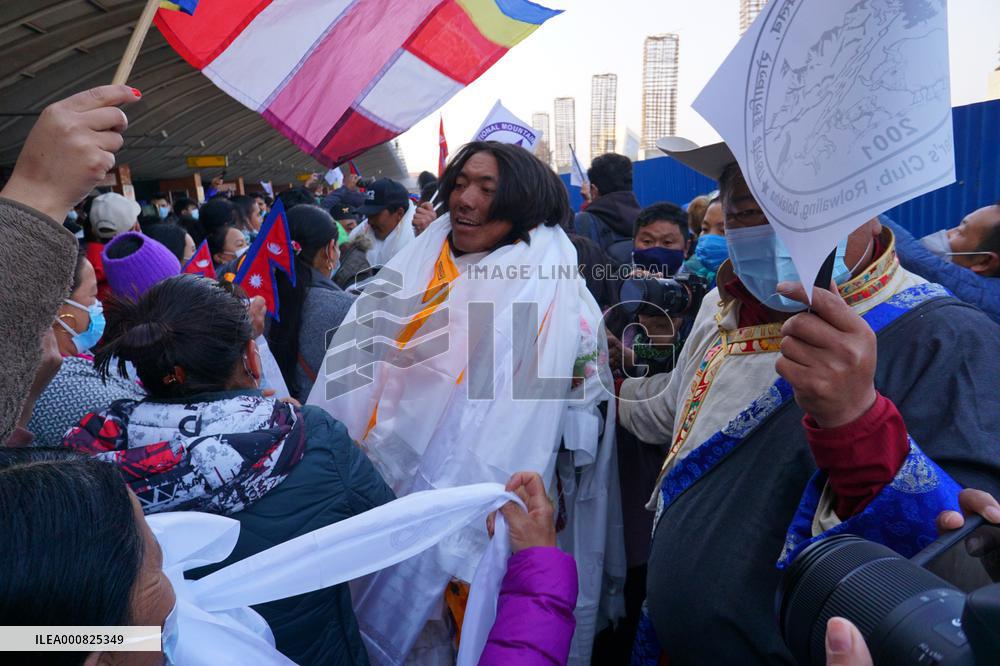 Nepali climber returns home after climbing Mount K2.