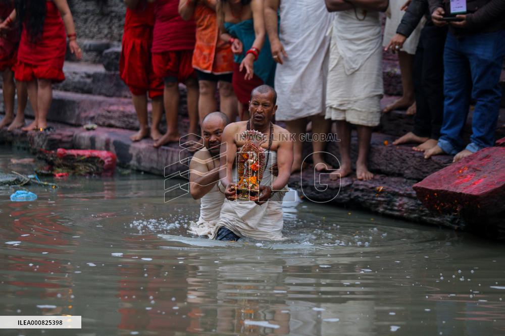 A month long Shree Swasthani festival in Kathmandu, Nepal