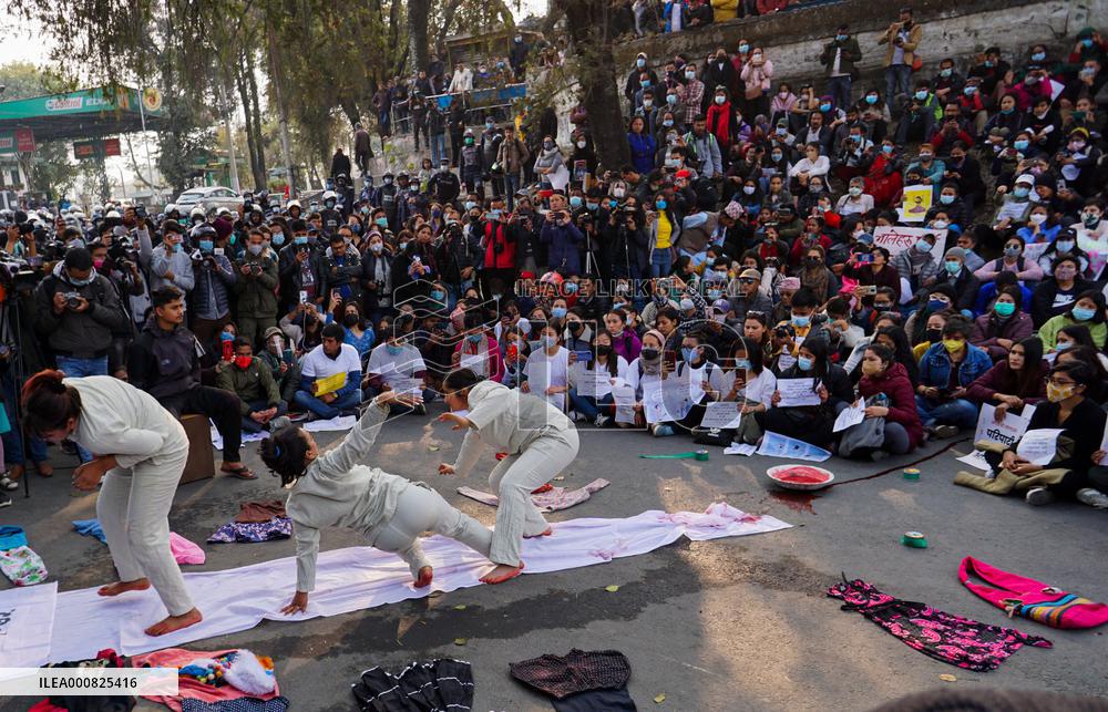 Protest rally against rising violence against women in Kathmandu