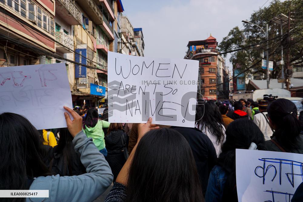 Protest rally against rising violence against women in Kathmandu