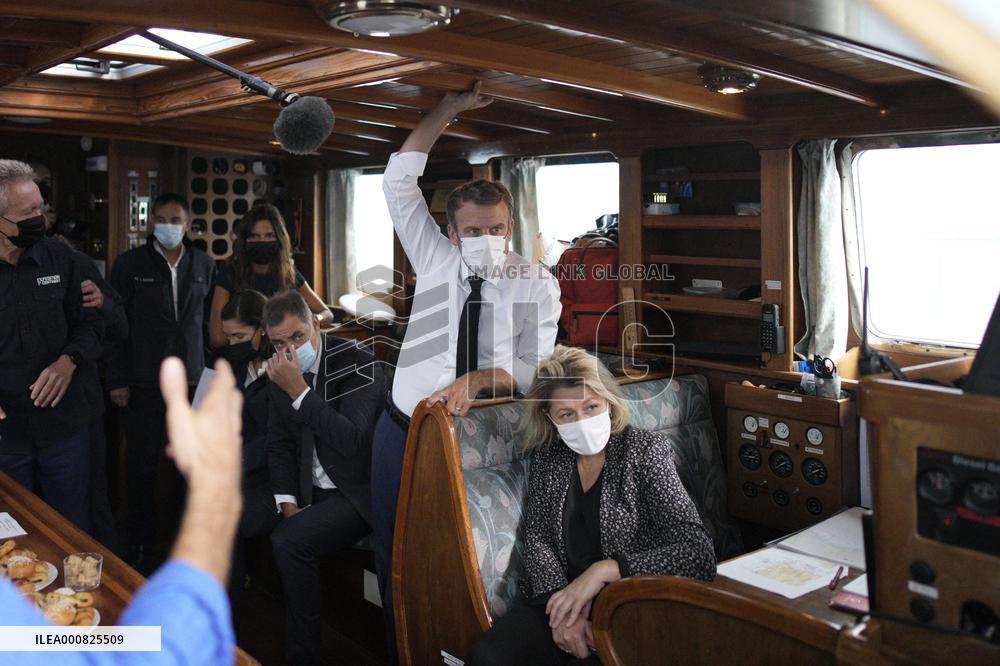 President Macron Heads To The Calanques National Park - Marseille