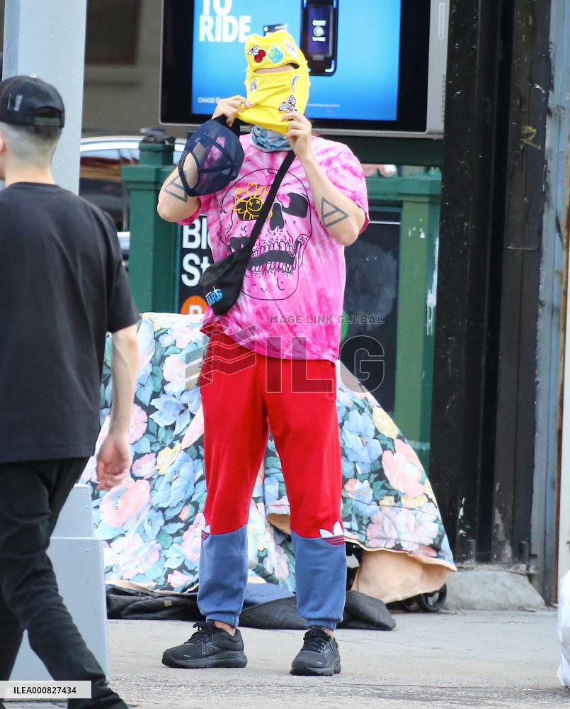 Jared Leto out with funny winter hood in New York