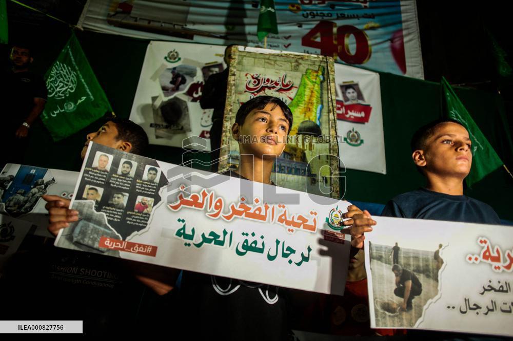 Palestinians Protest To Show Solidarity With Prisoners Held In Israeli Jails - Jabalia