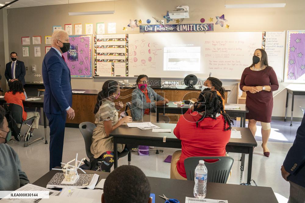 President Biden and First Lady Jill Biden Visit School