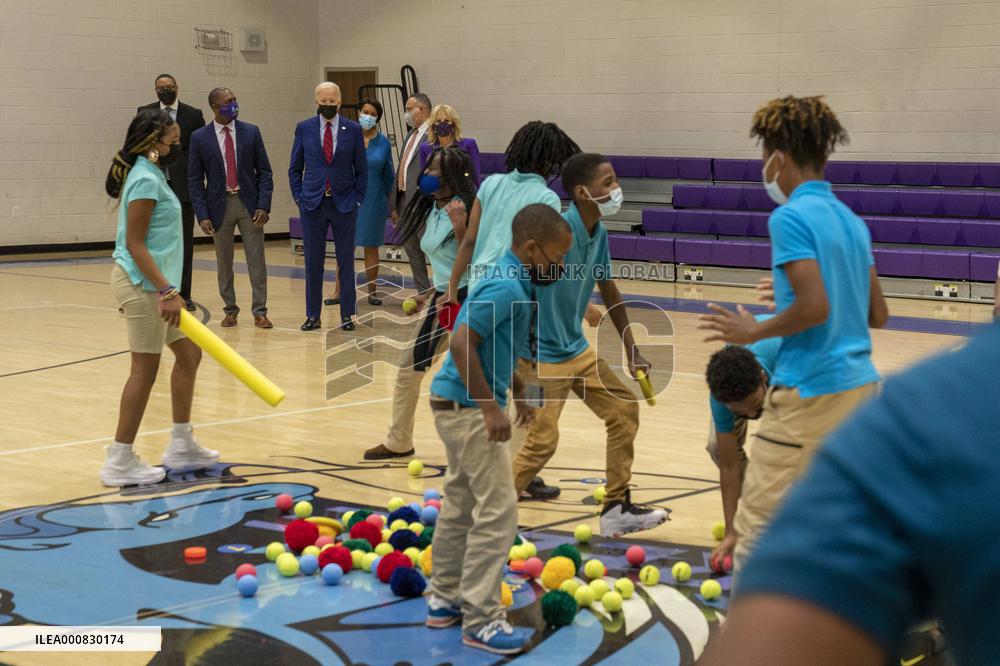 President Biden and First Lady Jill Biden Visit School