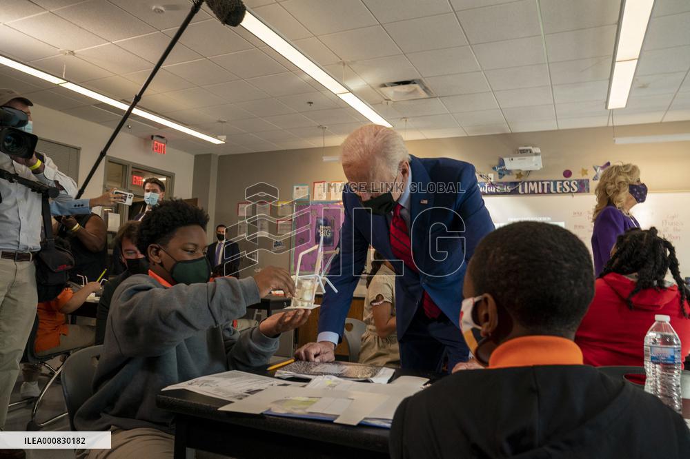 President Biden and First Lady Jill Biden Visit School