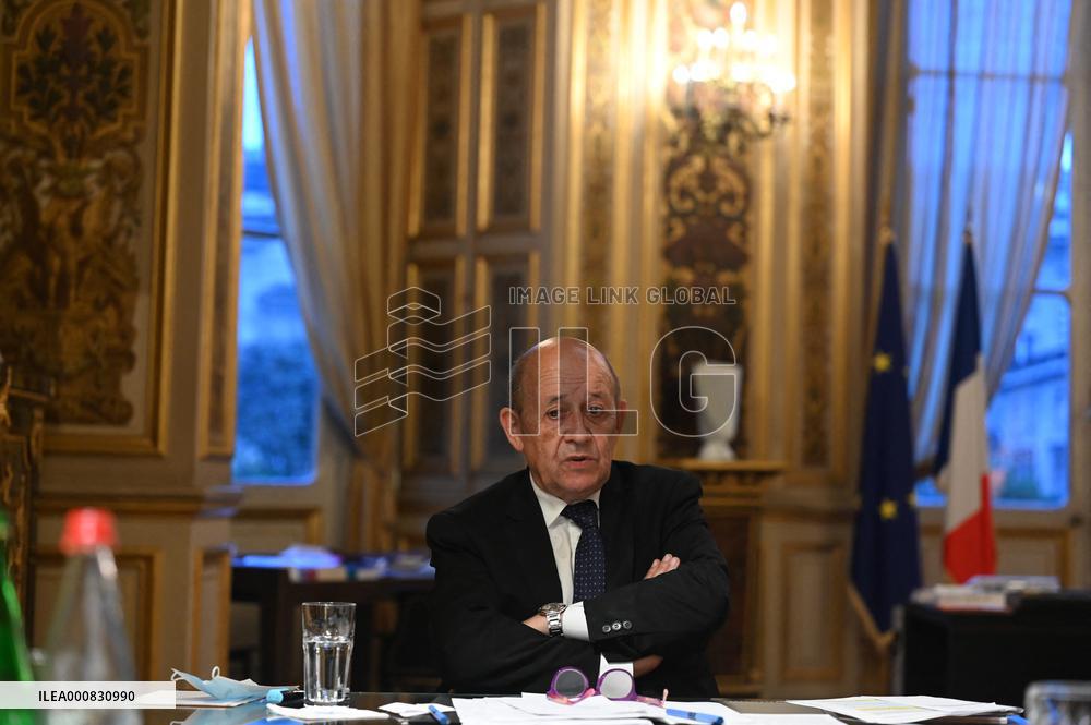 Jean-Yves Le Drian Portrait - Paris