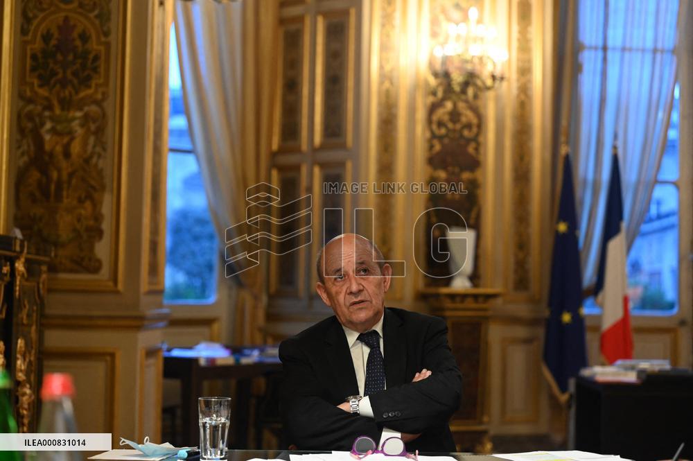Jean-Yves Le Drian Portrait - Paris