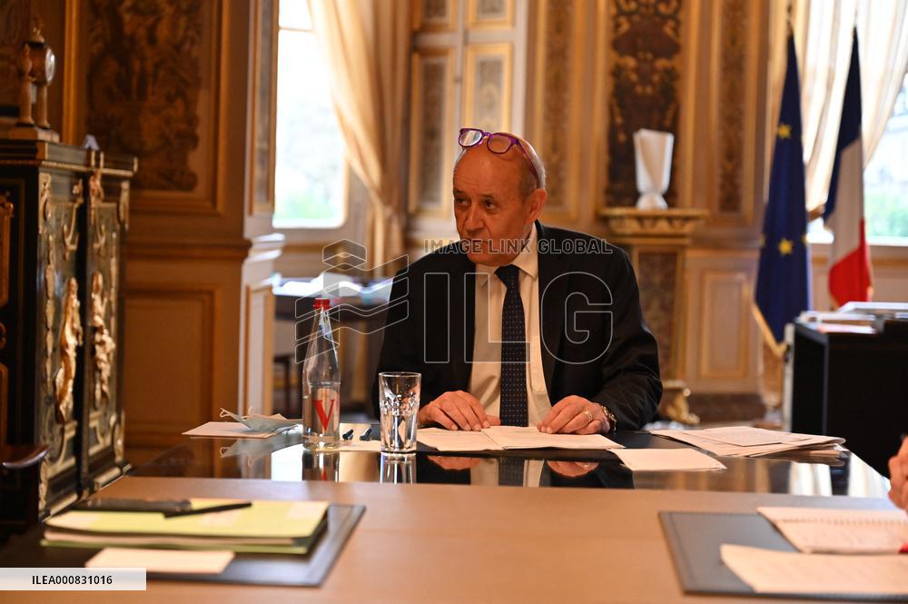 Jean-Yves Le Drian Portrait - Paris