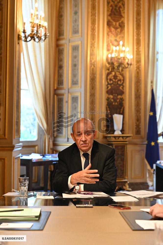 Jean-Yves Le Drian Portrait - Paris