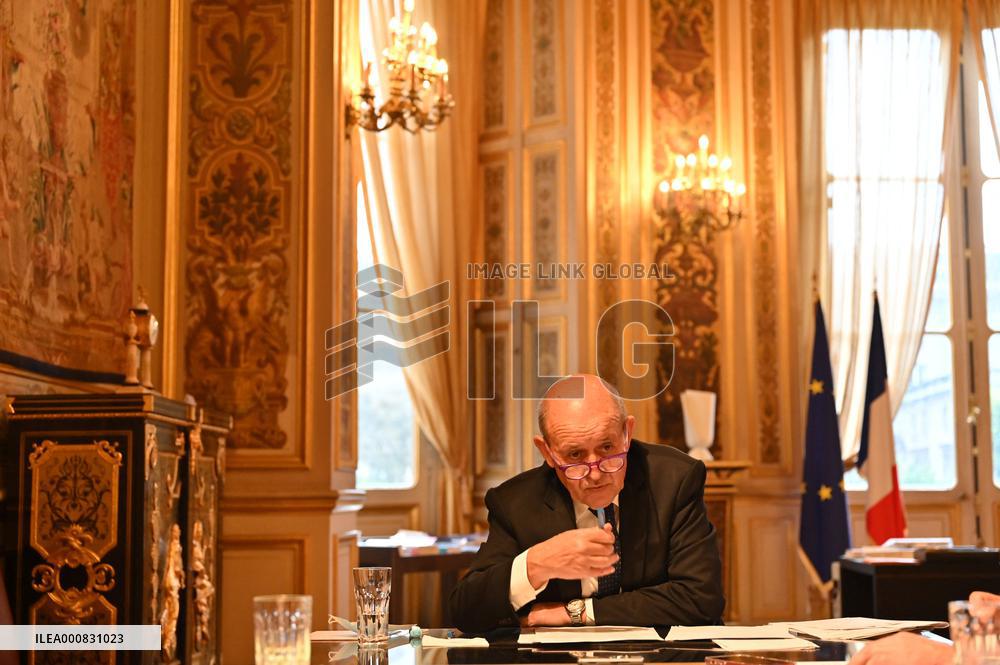 Jean-Yves Le Drian Portrait - Paris