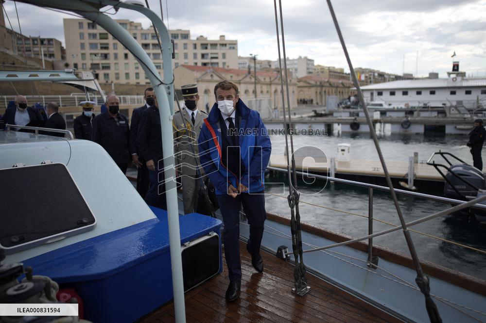 President Macron Heads To The Calanques National Park - Marseille