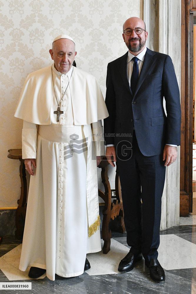 Pope Francis Meets Charles Michel - Vatican