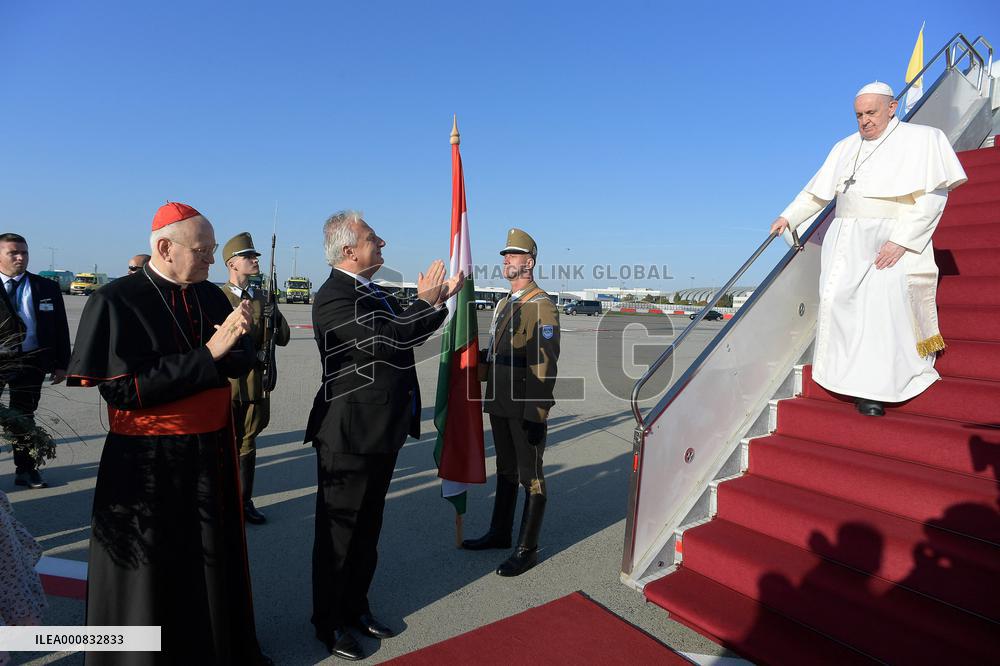 Pope Francis Touches Down In Budapest
