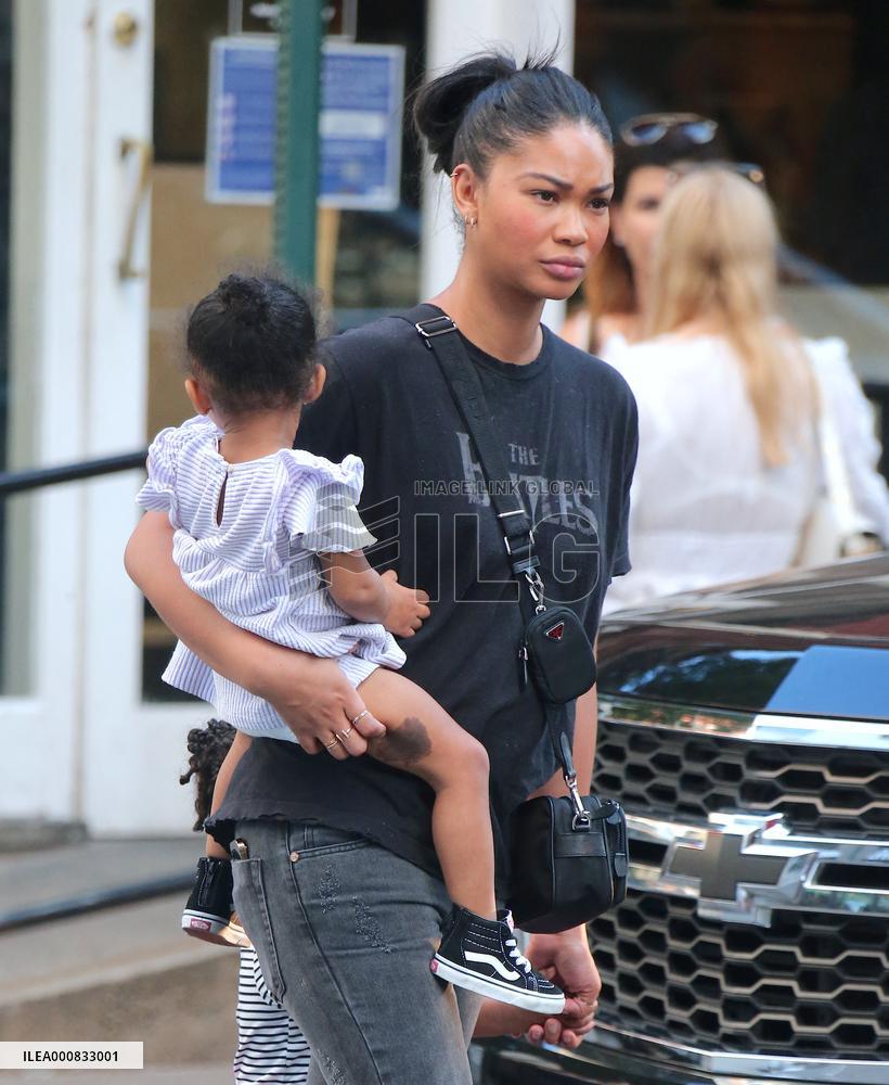 Chanel Iman And Kids Running Errands - NYC