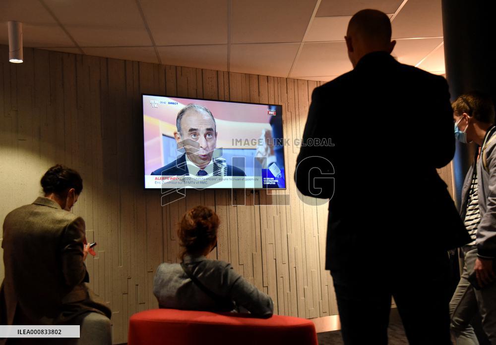 Eric Zemmour Appears On RMC/BFMTV  - Paris