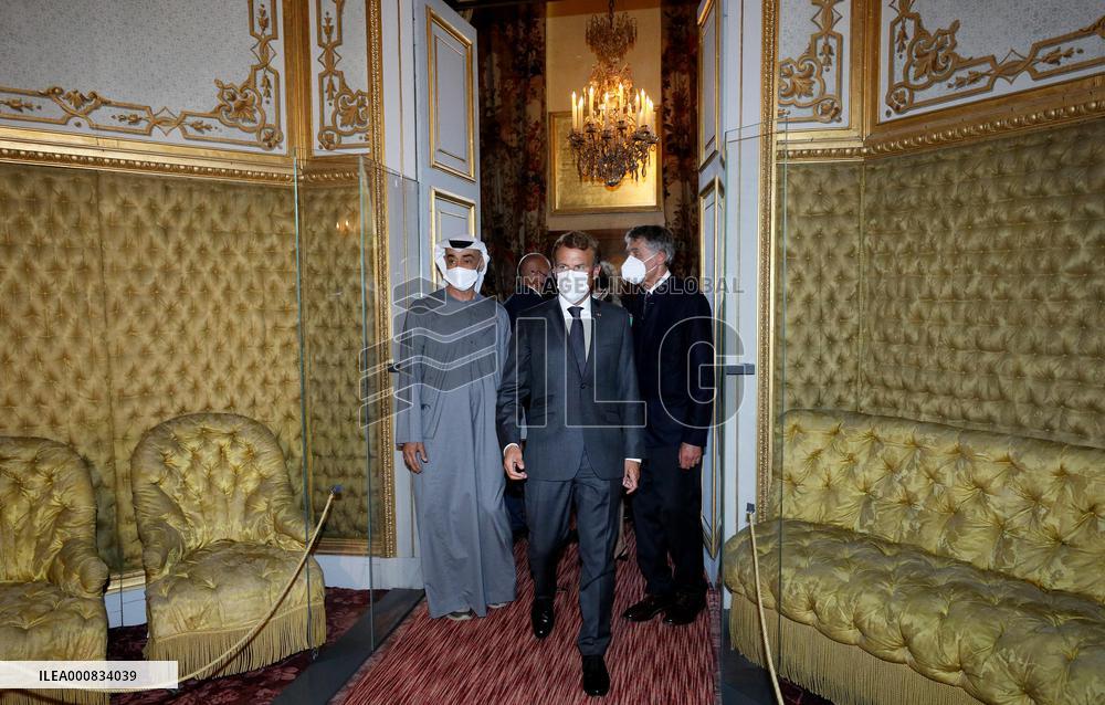 President Macron And Abu Dhabi Crown Prince Visit Chateau Theater - Fontainebleau