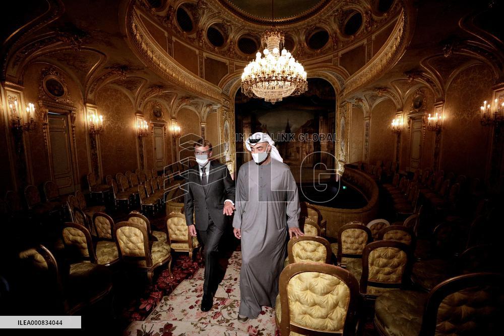 President Macron And Abu Dhabi Crown Prince Visit Chateau Theater - Fontainebleau