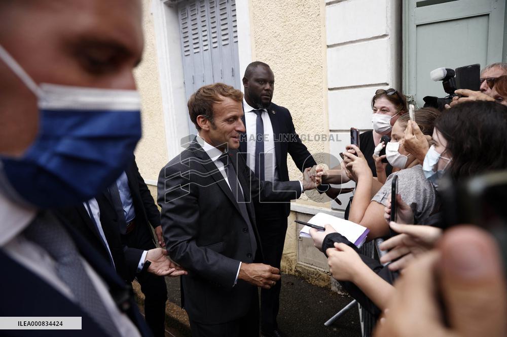 President Macron Visits The House Of Marcel Proust - Illiers-Combray