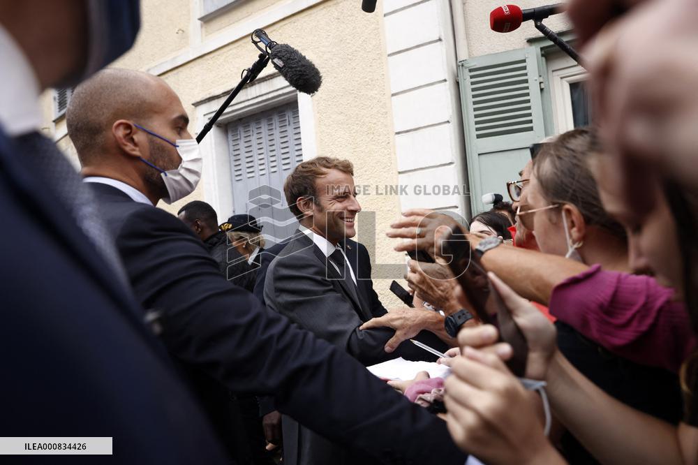 President Macron Visits The House Of Marcel Proust - Illiers-Combray