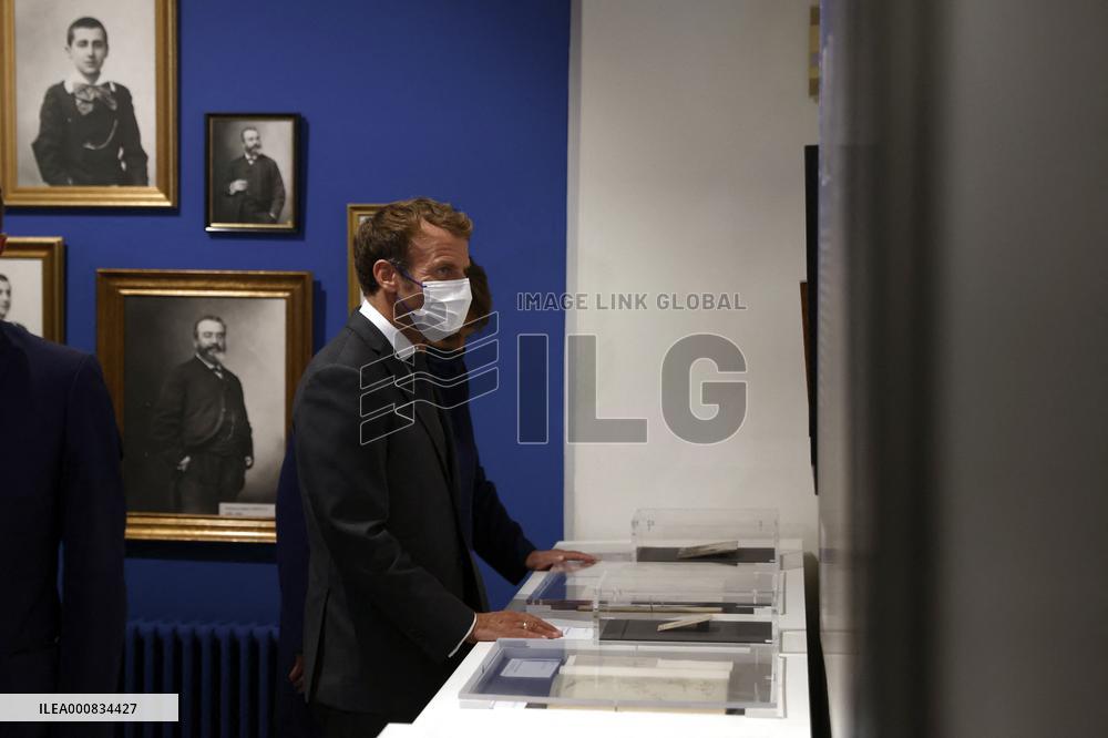 President Macron Visits The House Of Marcel Proust - Illiers-Combray
