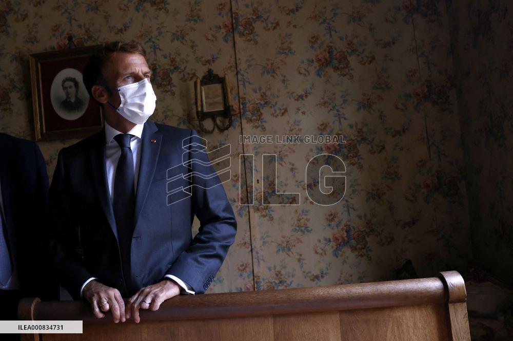 President Macron Visits The House Of Marcel Proust - Illiers-Combray