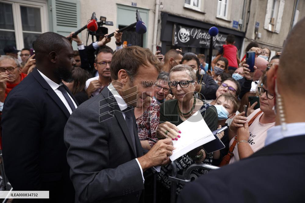 President Macron Visits The House Of Marcel Proust - Illiers-Combray
