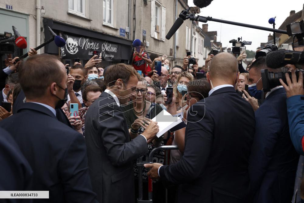 President Macron Visits The House Of Marcel Proust - Illiers-Combray