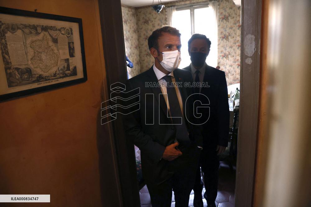 President Macron Visits The House Of Marcel Proust - Illiers-Combray