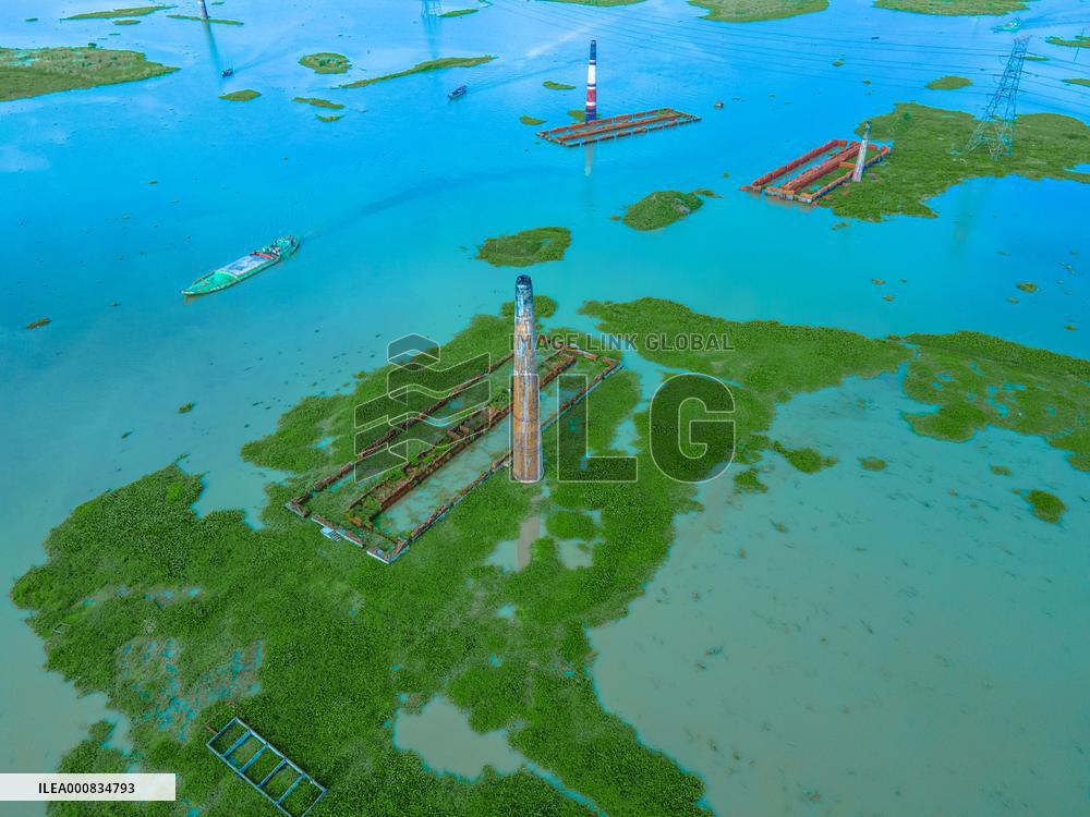 Brick Factories Flooded Due To Heavy Rains - Bangladesh