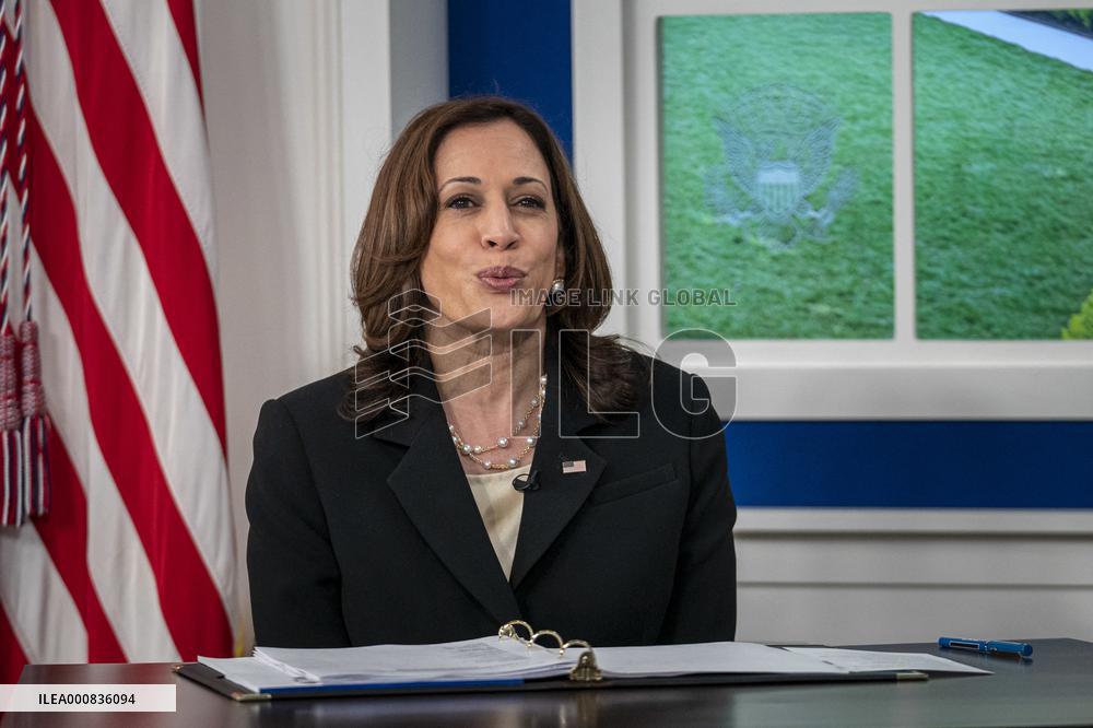 Vice President Kamala Harris Leads a Virtual COVID Summit