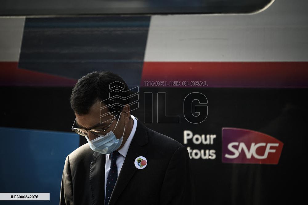 President Macron During A Ceremony Marking The 40Th Anniversary Of TGV