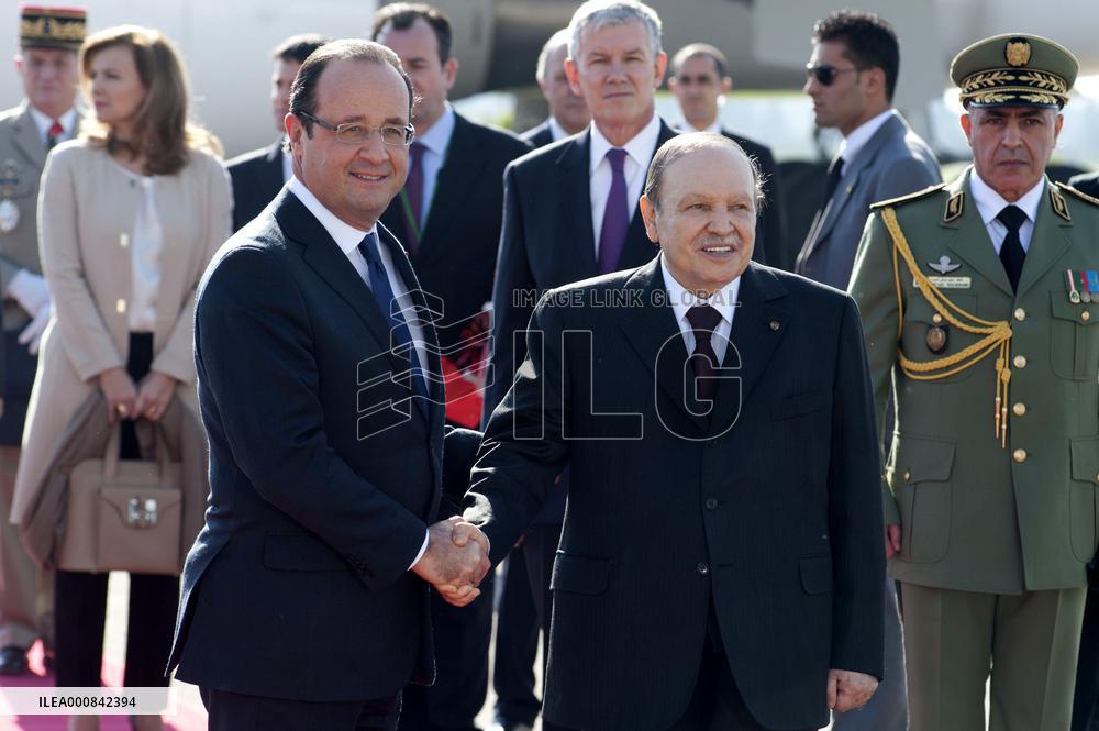 Francois Hollande begins visit to Algeria