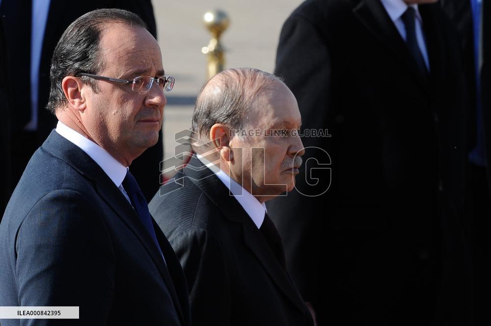 Francois Hollande begins visit to Algeria