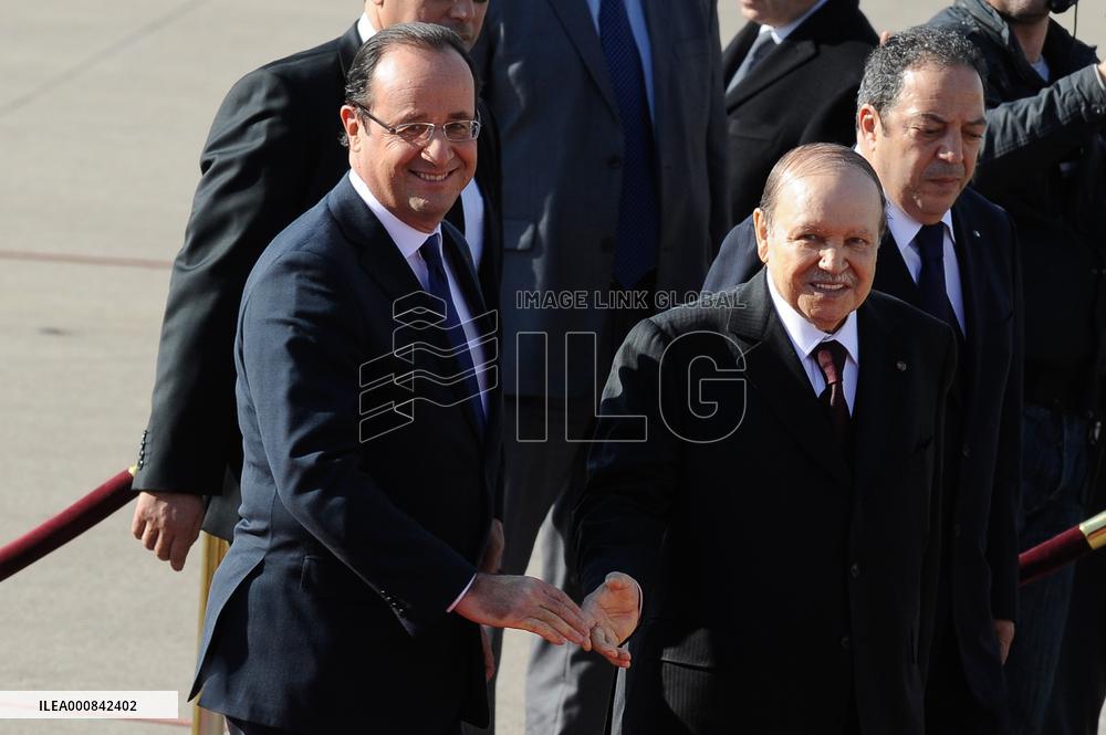 Francois Hollande begins visit to Algeria