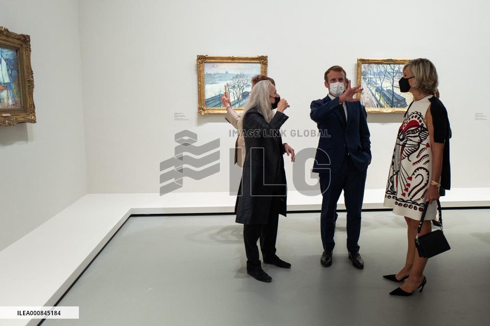 President Macron Visit To Morozov Collection, Icons Of Modern Art Exhibition - Paris