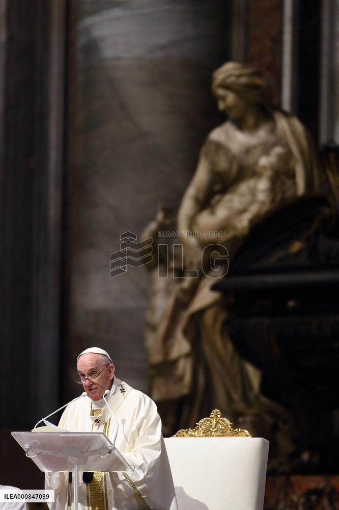 Pope Francis Leads A Mass For The Council Of European Bishops' Conferences
