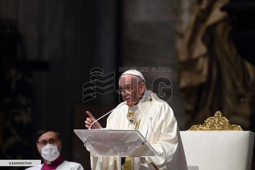 Pope Francis Leads A Mass For The Council Of European Bishops' Conferences