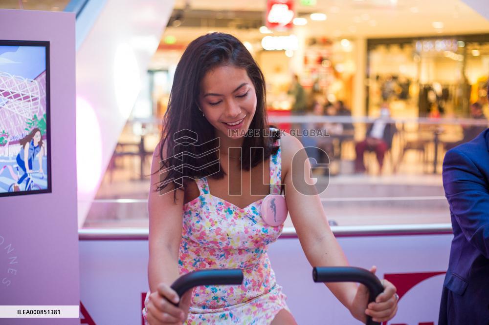 Vaimalama Chaves Miss France 2019 For Operation Pink Wire At The Opening Of Beaugrenelle